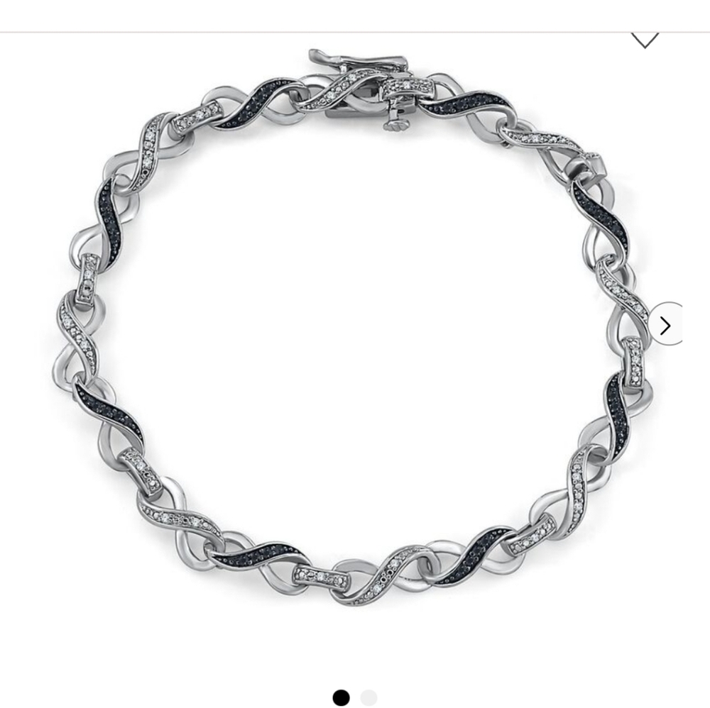 Black Diamond Infinity Bracelet in Sterling Silver (1/3 ct. tw.)